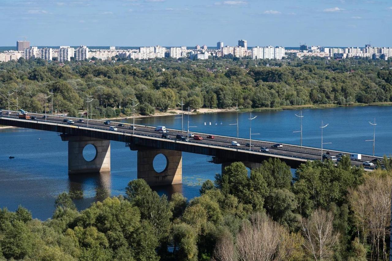 Exquisite Panoramic Views Apartment Dnipro Embankment Kyjev Exteriér fotografie